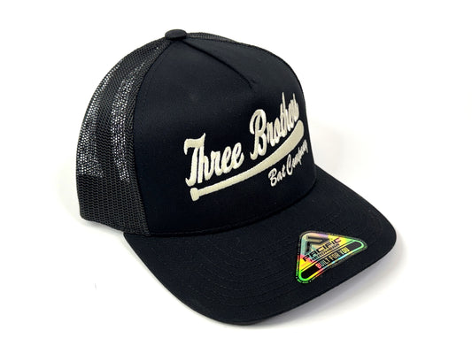 Black/Black Trucker Snapback Cap